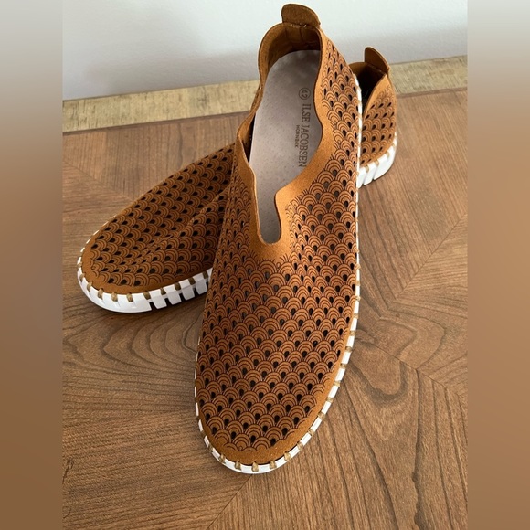 ILSE JACOBSEN Tulip 139 Suede Perforated Shoes Slip On Sneakers - Picture 3 of 16